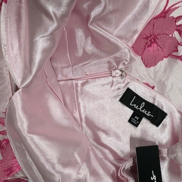 NWT Lulus With Passion Pink Floral Print Jacquard Sleeveless Maxi Dress - Picture 7 of 8